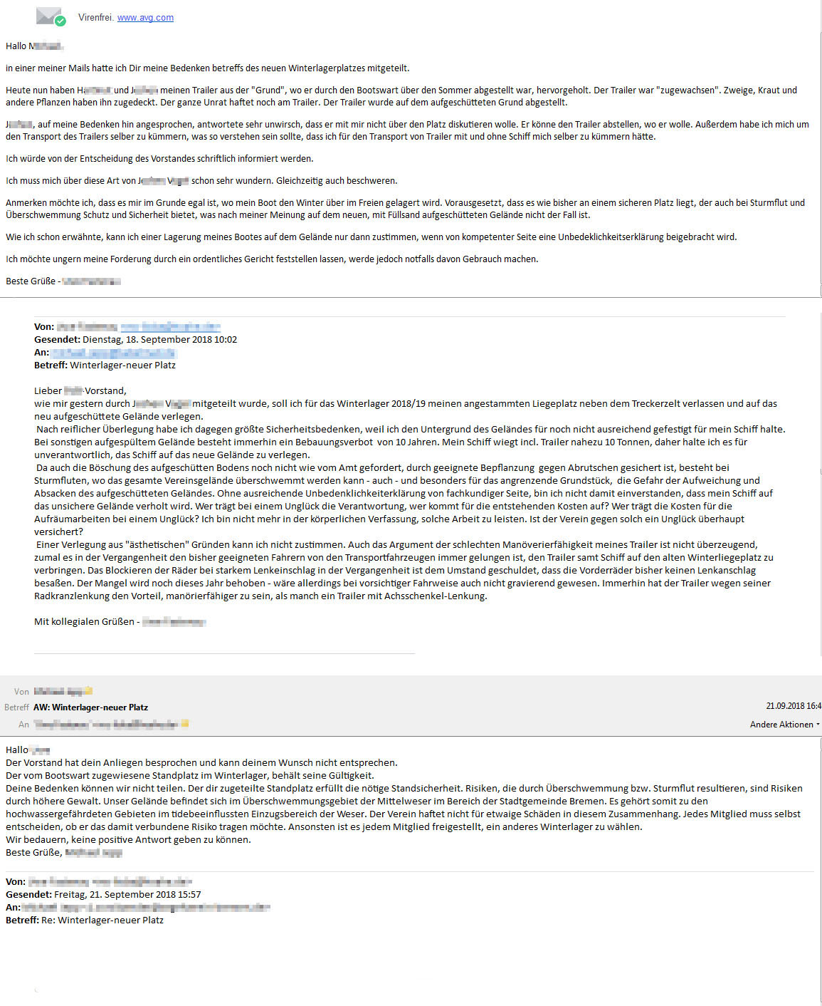 01_Mails wg.Liegeplatz